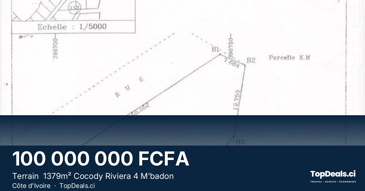 Aperçu du partage – Terrain  1379m² Cocody Riviera 4 M'badon