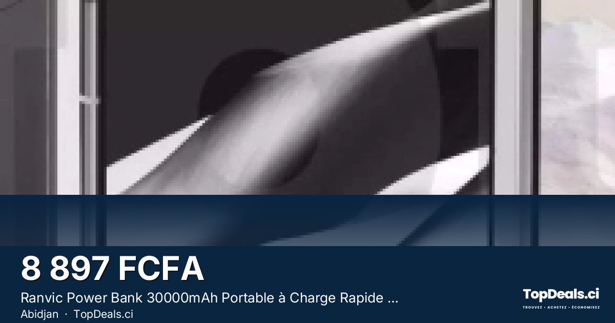 Aperçu du partage – Ranvic Power Bank 30000mAh Portable à Charge Rapide avec Lumière LED/4 Ports de Charge USB