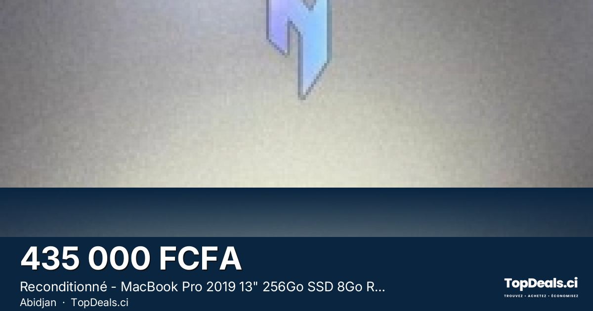 Aperçu du partage – Reconditionné - MacBook Pro 2019 13" 256Go SSD 8Go RAM - Garantie 12 Mois