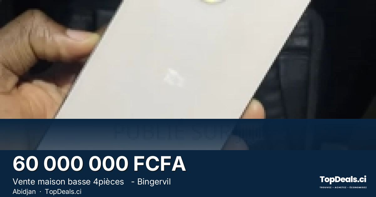 Aperçu du partage – Vente maison basse 4pièces   - Bingervil