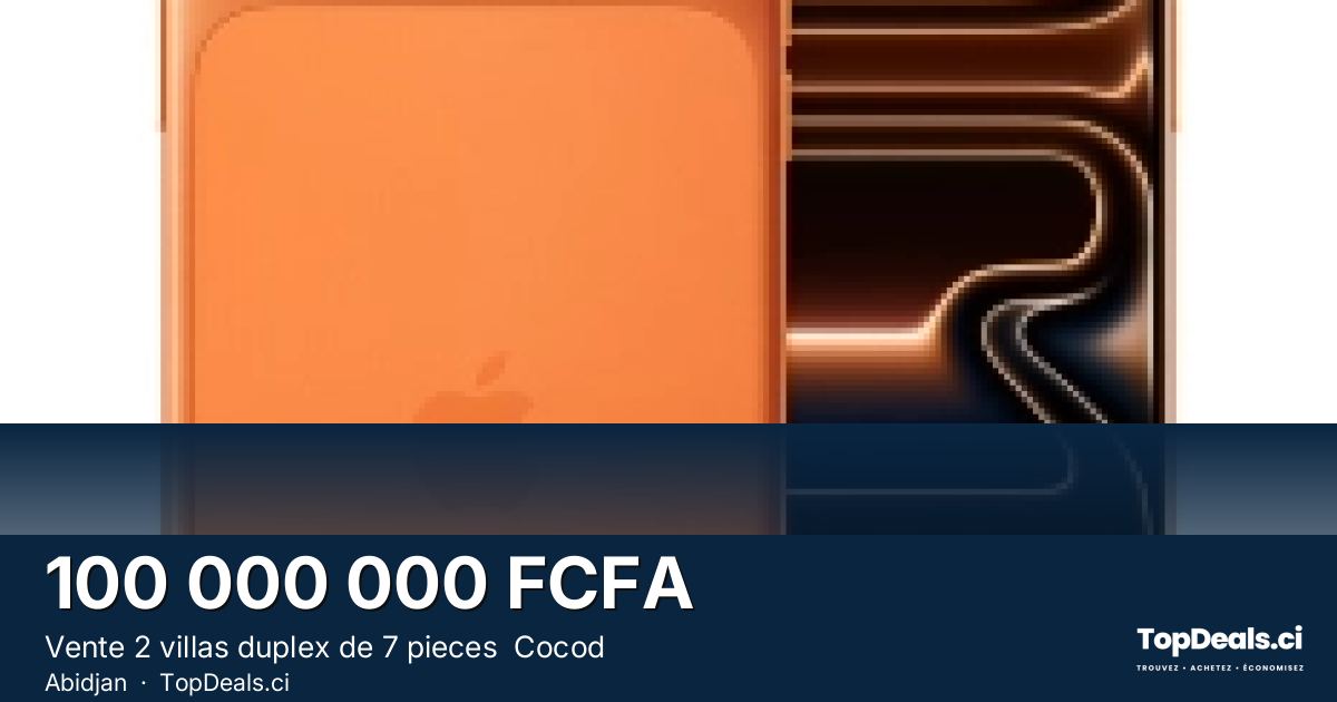 Aperçu du partage – Vente 2 villas duplex de 7 pieces  Cocod