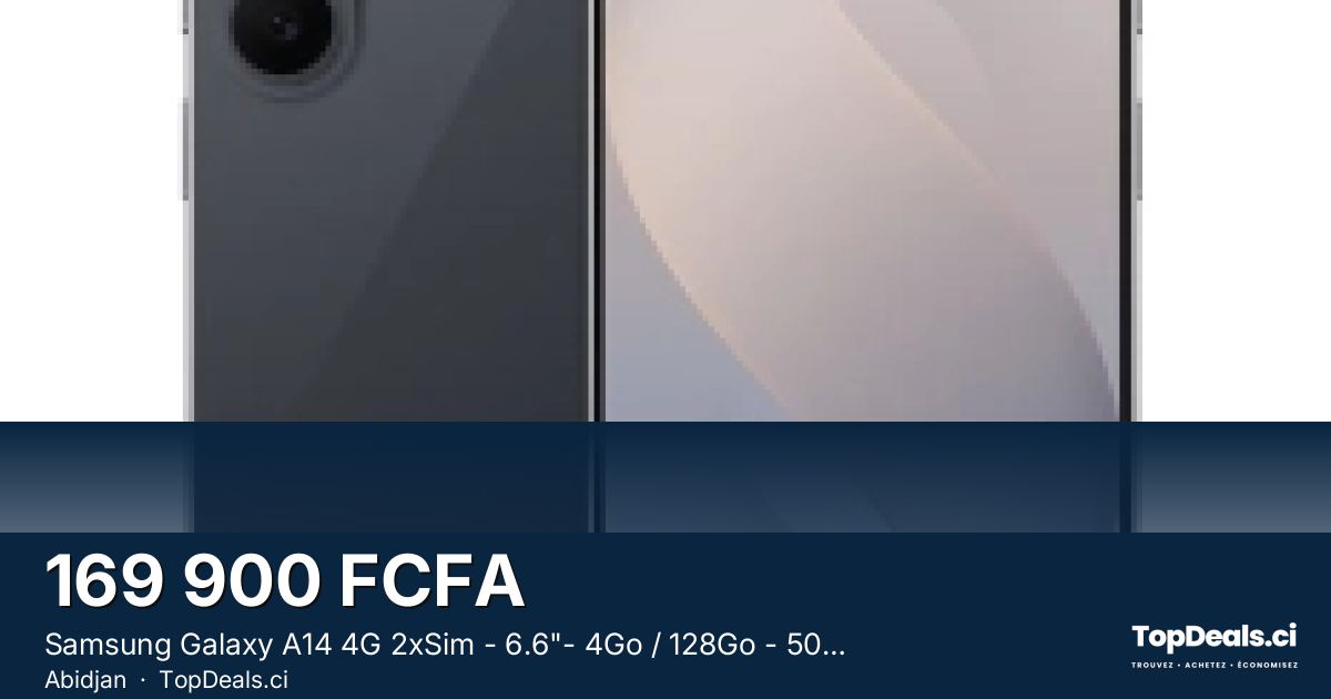 Aperçu du partage – Samsung Galaxy A14 4G 2xSim - 6.6"- 4Go / 128Go - 50 MPx - 5000mAh - 24Mois Garantie