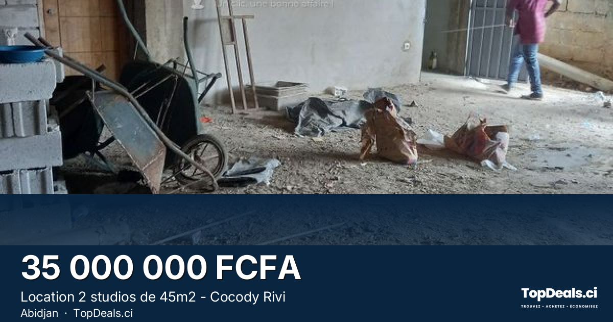 Aperçu du partage – Location 2 studios de 45m2 - Cocody Rivi