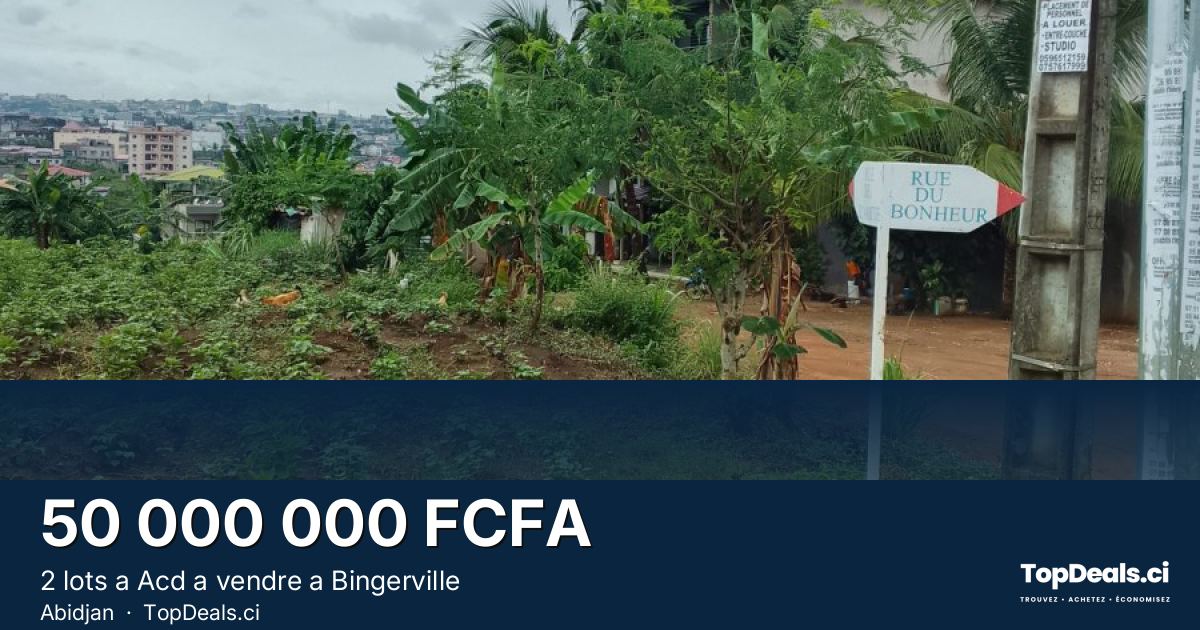 Aperçu du partage – 2 lots a Acd a vendre a Bingerville