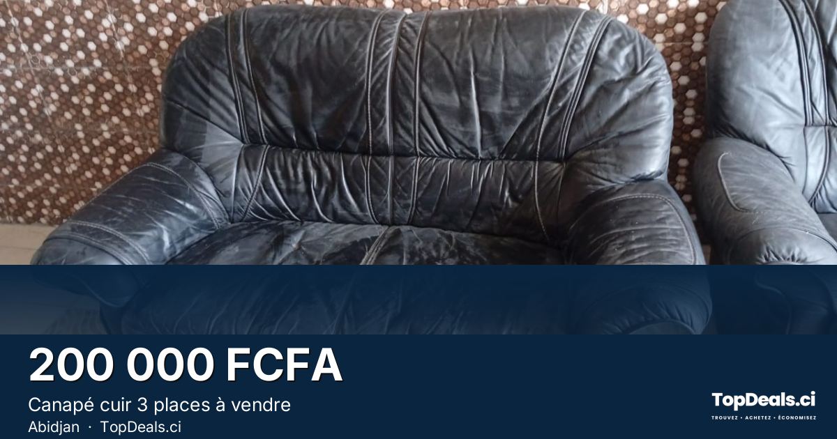 Aperçu du partage – Canapé cuir 3 places à vendre