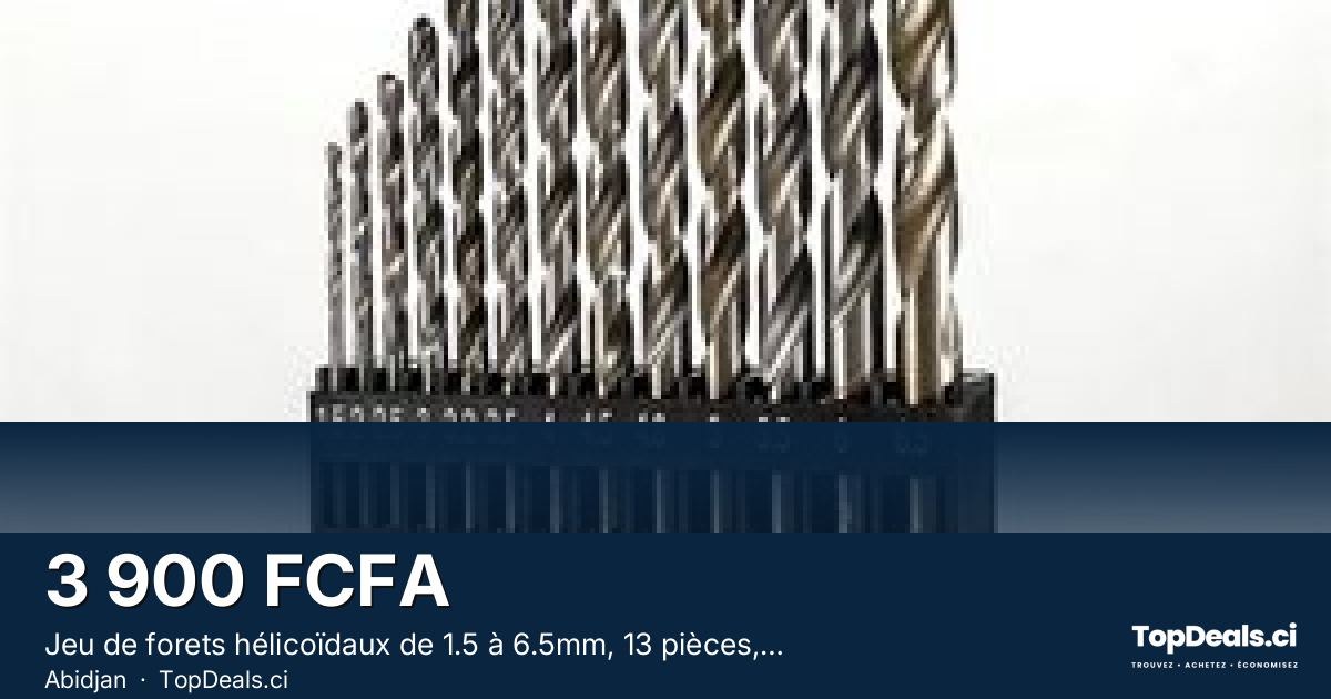 Aperçu du partage – Jeu de forets hélicoïdaux de 1.5 à 6.5mm, 13 pièces, titane, tige ronde, outil de perçage de tr