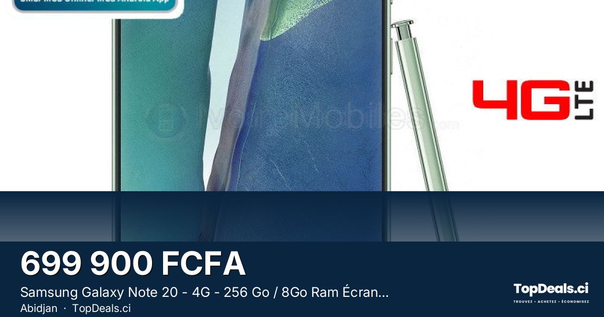 Aperçu du partage – Samsung Galaxy Note 20 - 4G - 256 Go / 8Go Ram Écran 6,7"