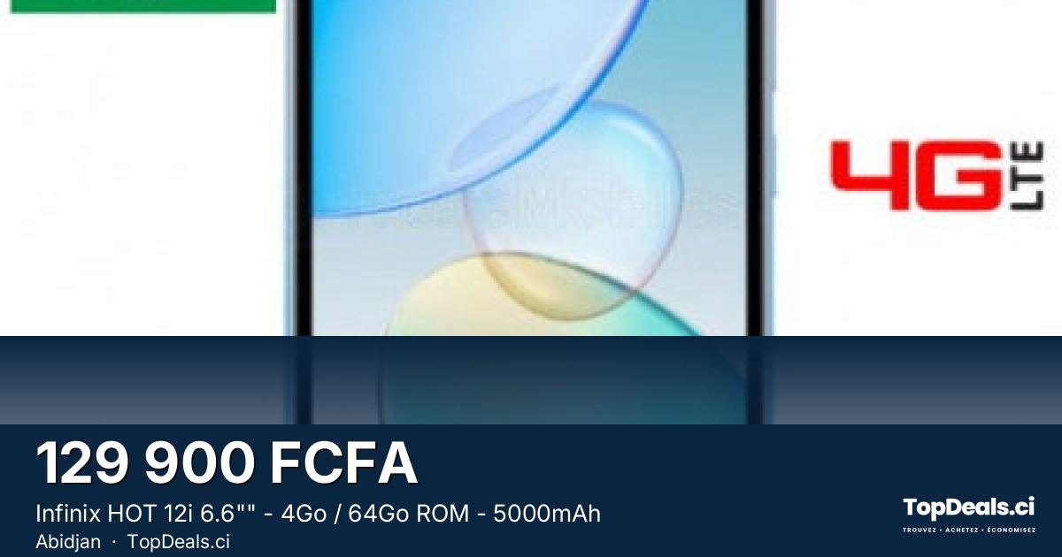Aperçu du partage – Infinix HOT 12i 6.6"" - 4Go / 64Go ROM - 5000mAh