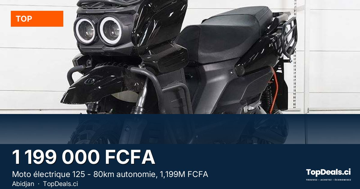 Aperçu du partage – Moto électrique 125 - 80km autonomie, 1,199M FCFA