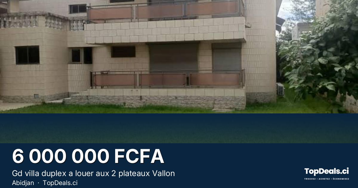 Aperçu du partage – Gd villa duplex a louer aux 2 plateaux Vallon
