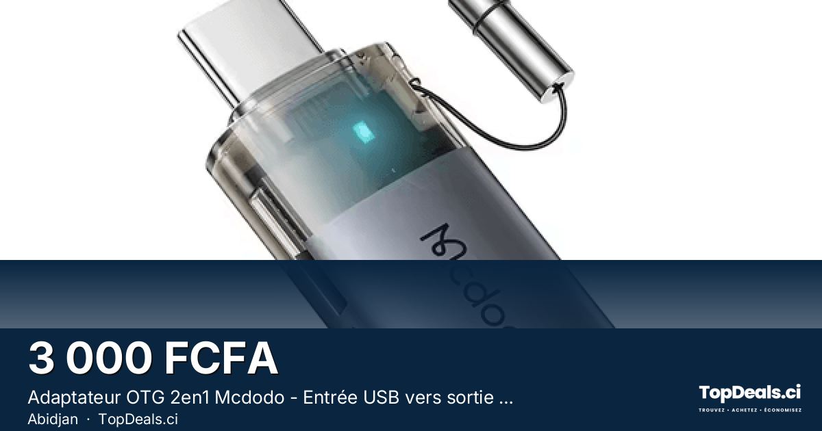 Aperçu du partage – Adaptateur OTG 2en1 Mcdodo - Entrée USB vers sortie Type-C - Lecteur de carte mémoire intégré -