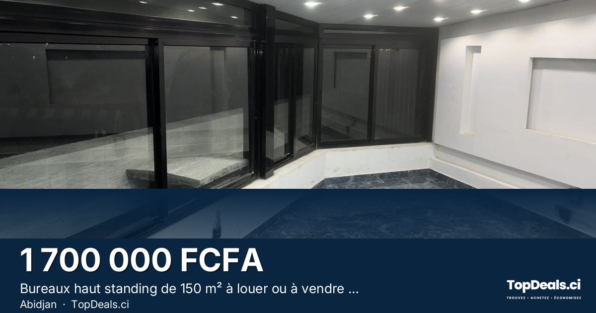 Aperçu du partage – Bureaux haut standing de 150 m² à louer ou à vendre — Plateau, Rue du Commerce