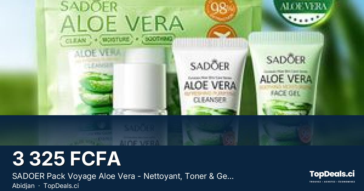 Aperçu du partage – SADOER Pack Voyage Aloe Vera - Nettoyant, Toner & Gel Hydratant (3 Pieces)