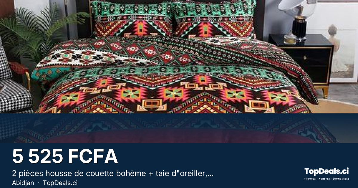 Aperçu du partage – 2 pièces housse de couette bohème + taie d"oreiller, ensemble de couette en microfibre