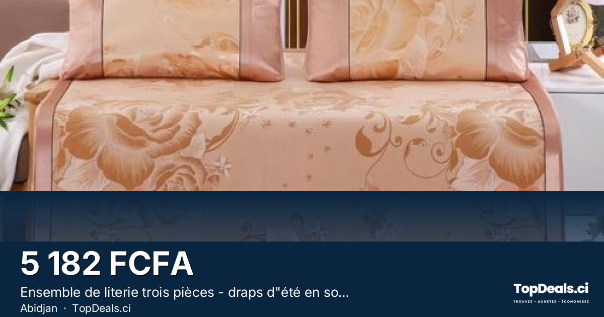 Aperçu du partage – Ensemble de literie trois pièces - draps d"été en soie glacée - tapis rafraîchissant-couvr
