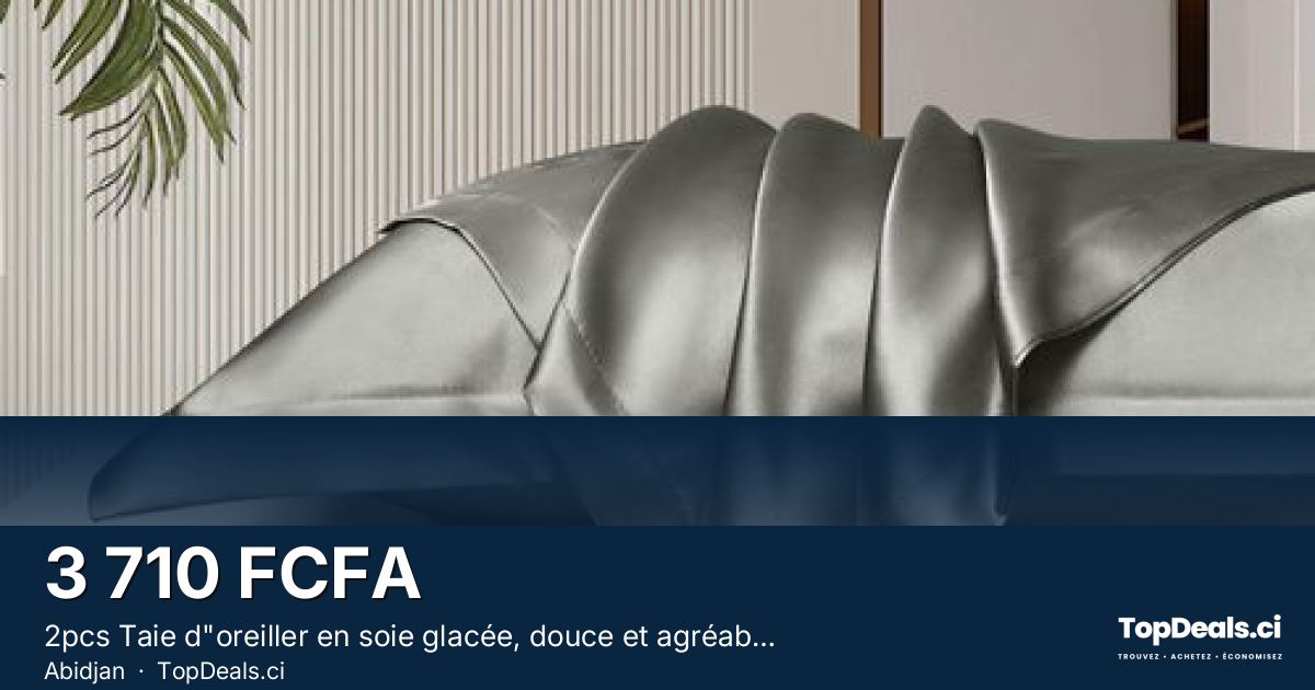 Aperçu du partage – 2pcs Taie d"oreiller en soie glacée, douce et agréable pour la peau, pour un sommeil confo