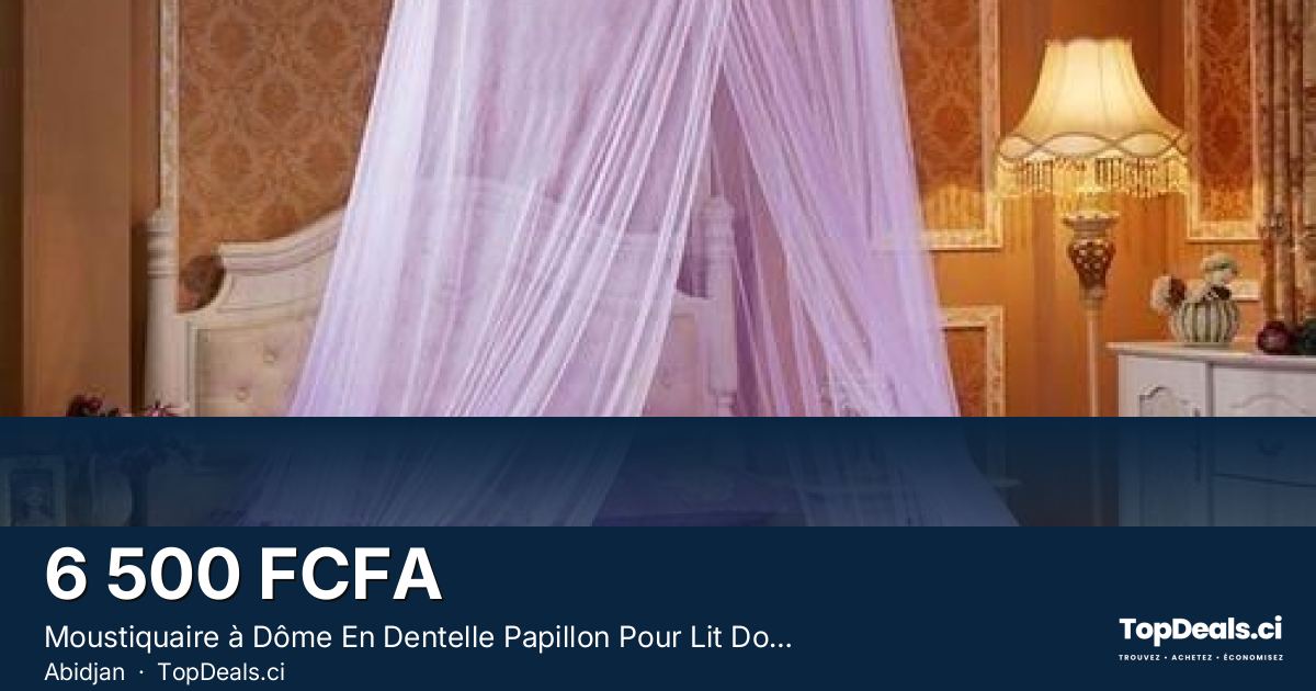 Aperçu du partage – Moustiquaire à Dôme En Dentelle Papillon Pour Lit Double - Violet