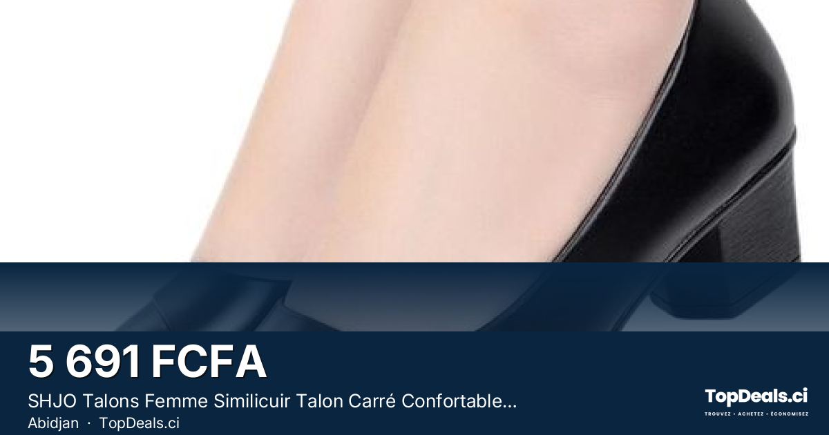 Aperçu du partage – SHJO Talons Femme Similicuir Talon Carré Confortable Chic Bureau Élégant Mode Chaussures M