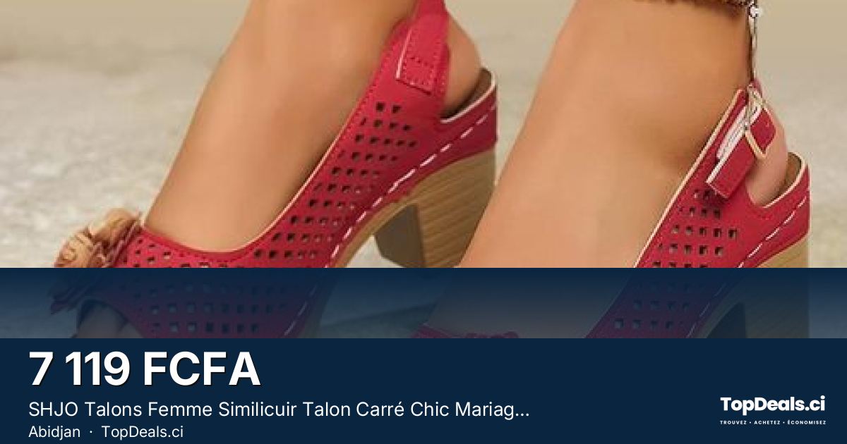 Aperçu du partage – SHJO Talons Femme Similicuir Talon Carré Chic Mariage Élégant Fleurie Mode Chaussures Haut