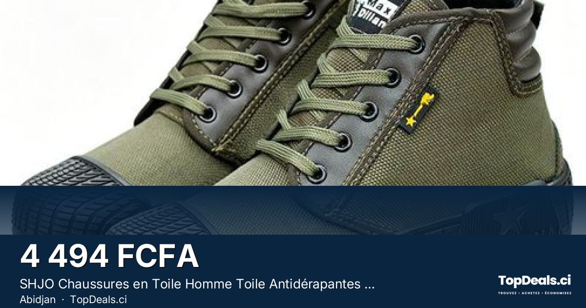 Aperçu du partage – SHJO Chaussures en Toile Homme Toile Antidérapantes Anti-perforation Résistantes à Lacets
