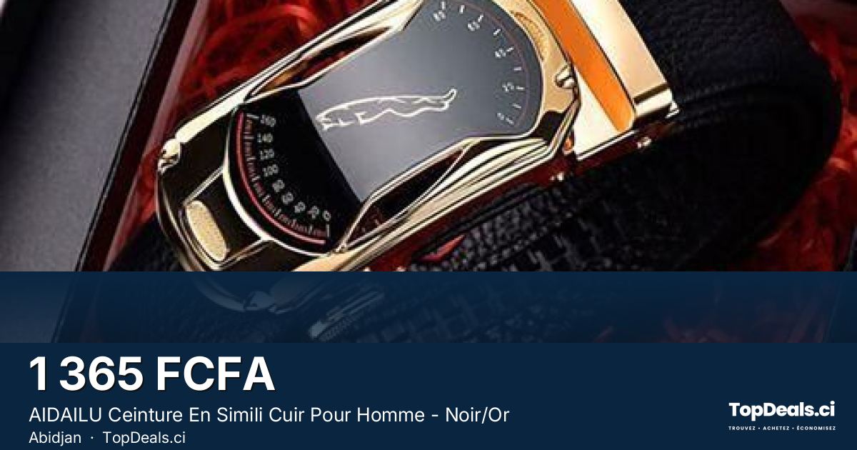 Aperçu du partage – AIDAILU Ceinture En Simili Cuir Pour Homme - Noir/Or