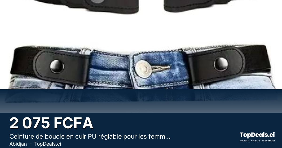 Aperçu du partage – Ceinture de boucle en cuir PU réglable pour les femmes Stretch Jeans Ceinture pour les fem