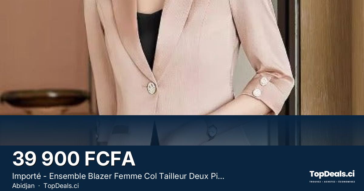 Aperçu du partage – Importé - Ensemble Blazer Femme Col Tailleur Deux Pièces En Soie