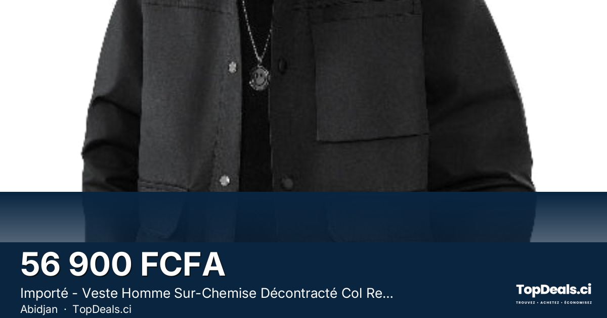 Aperçu du partage – Importé - Veste Homme Sur-Chemise Décontracté Col Revers