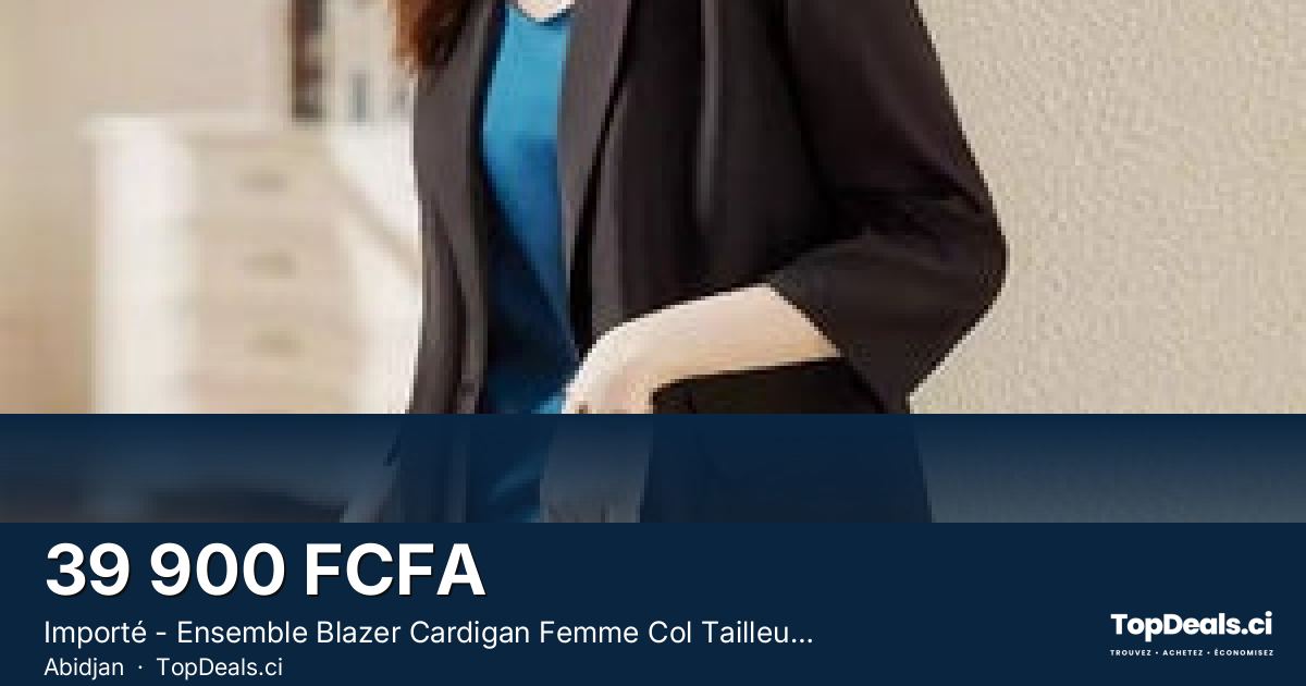 Aperçu du partage – Importé - Ensemble Blazer Cardigan Femme Col Tailleur Deux Pièces En Soie