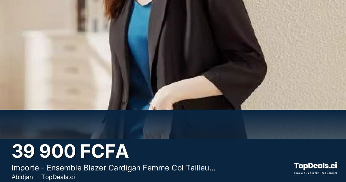 Aperçu du partage – Importé - Ensemble Blazer Cardigan Femme Col Tailleur Deux Pièces En Soie
