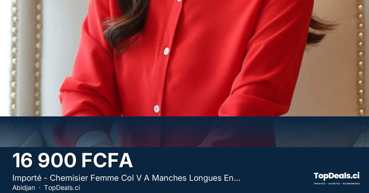 Aperçu du partage – Importé - Chemisier Femme Col V A Manches Longues En Mousseline De Soie