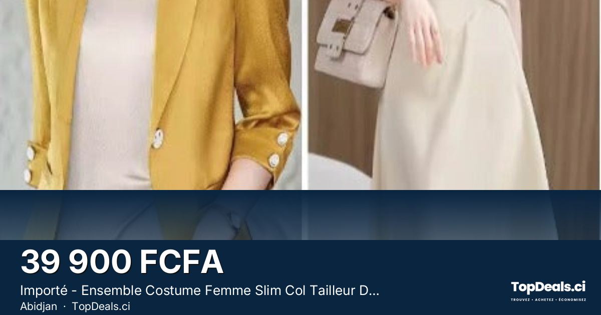 Aperçu du partage – Importé - Ensemble Costume Femme Slim Col Tailleur Deux Pièces En Satin