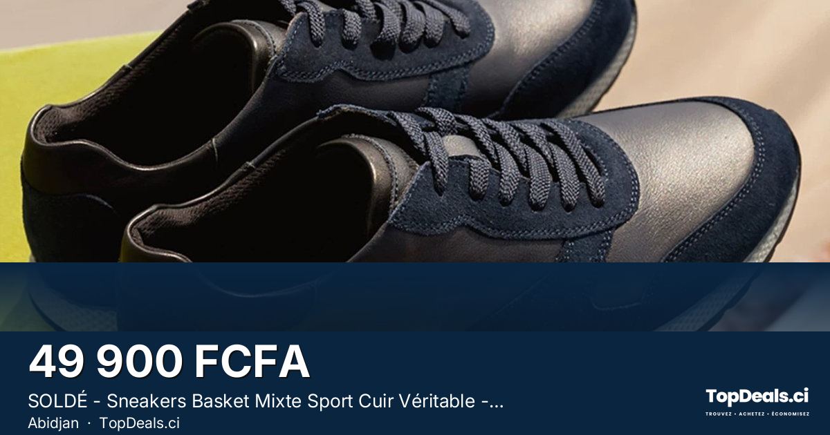 Aperçu du partage – SOLDÉ - Sneakers Basket Mixte Sport Cuir Véritable - RESTE 1