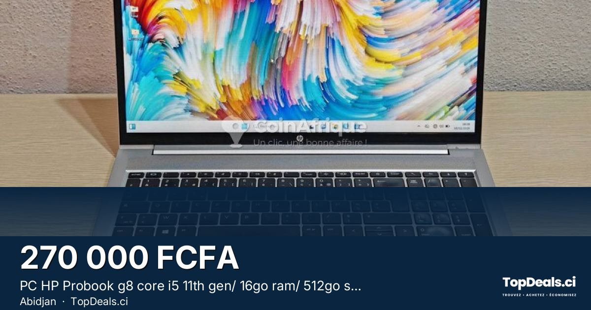 Aperçu du partage – PC HP Probook g8 core i5 11th gen/ 16go ram/ 512go ssd