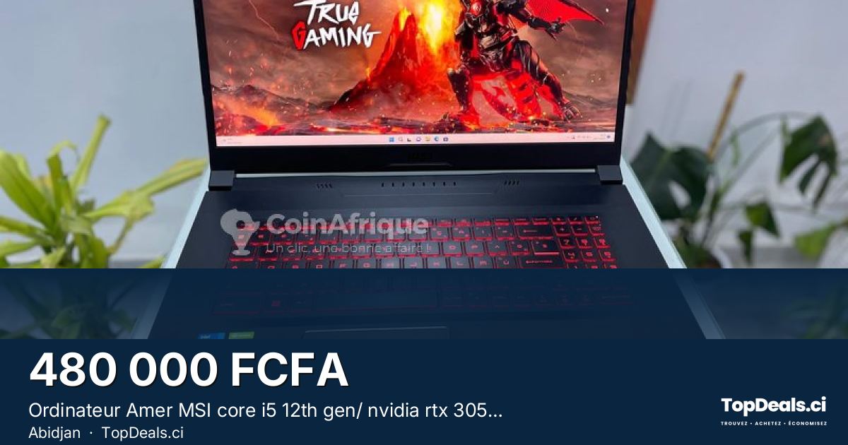 Aperçu du partage – Ordinateur Amer MSI core i5 12th gen/ nvidia rtx 3050/ 6go dédié