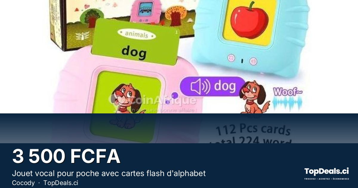 Aperçu du partage – Jouet vocal pour poche avec cartes flash d'alphabet