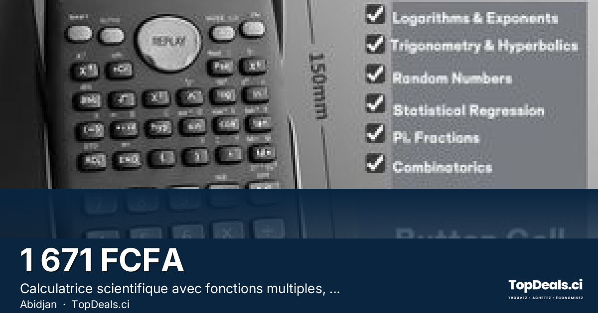 Aperçu du partage – Calculatrice scientifique avec fonctions multiples, couvercle et design compact