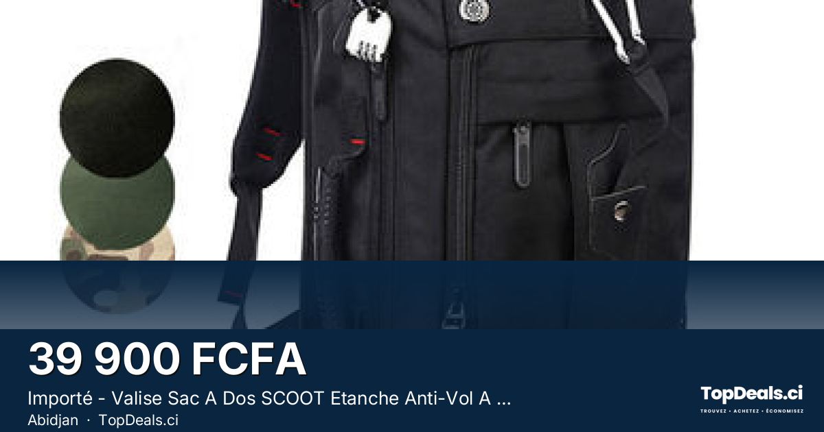 Aperçu du partage – Importé - Valise Sac A Dos SCOOT Etanche Anti-Vol A Chargement Externe