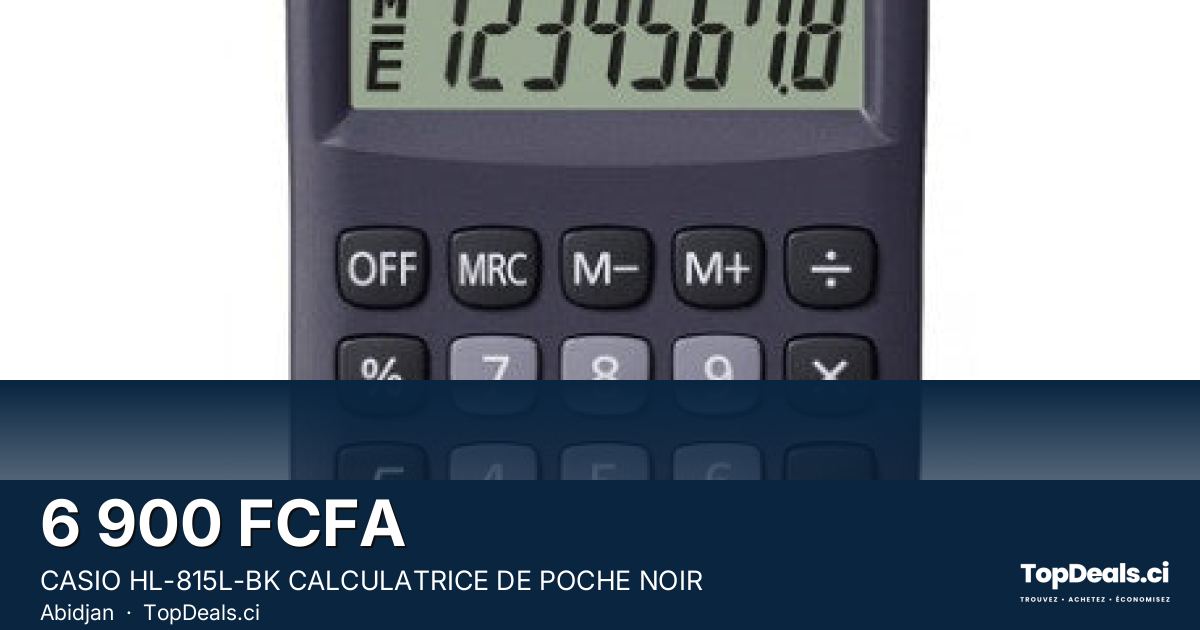 Aperçu du partage – CASIO HL-815L-BK CALCULATRICE DE POCHE NOIR