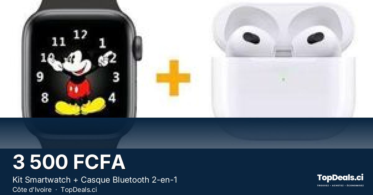 Aperçu du partage – Kit Smartwatch + Casque Bluetooth 2-en-1