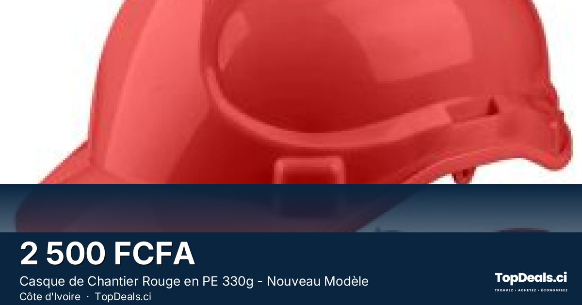 Aperçu du partage – Casque de Chantier Rouge en PE 330g - Nouveau Modèle
