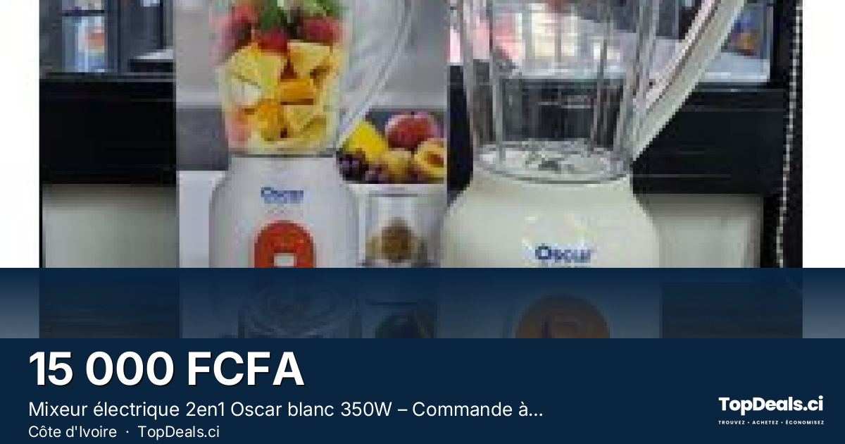 Aperçu du partage – Mixeur électrique 2en1 Oscar blanc 350W – Commande à boutons