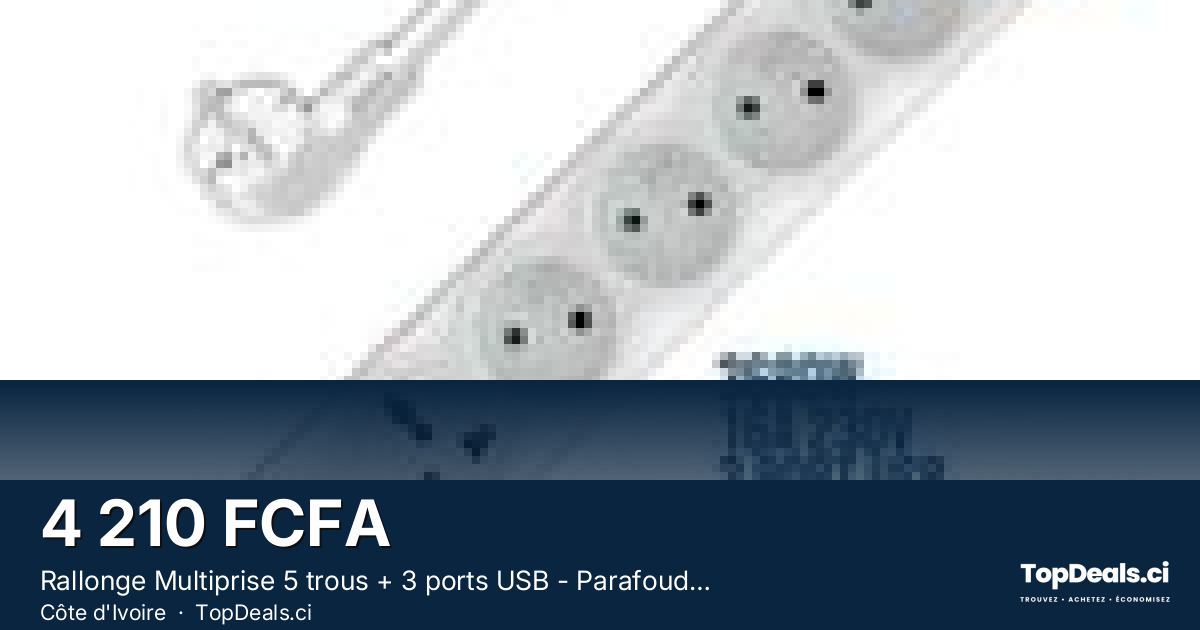 Aperçu du partage – Rallonge Multiprise 5 trous + 3 ports USB - Parafoudre