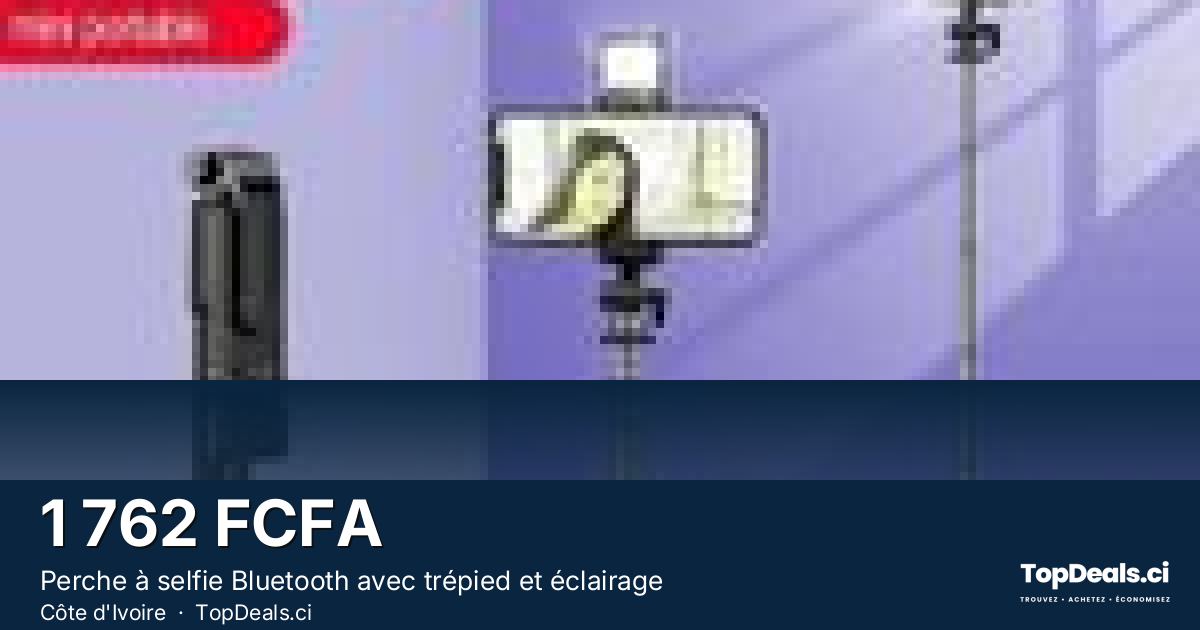 Aperçu du partage – Perche à selfie Bluetooth avec trépied et éclairage