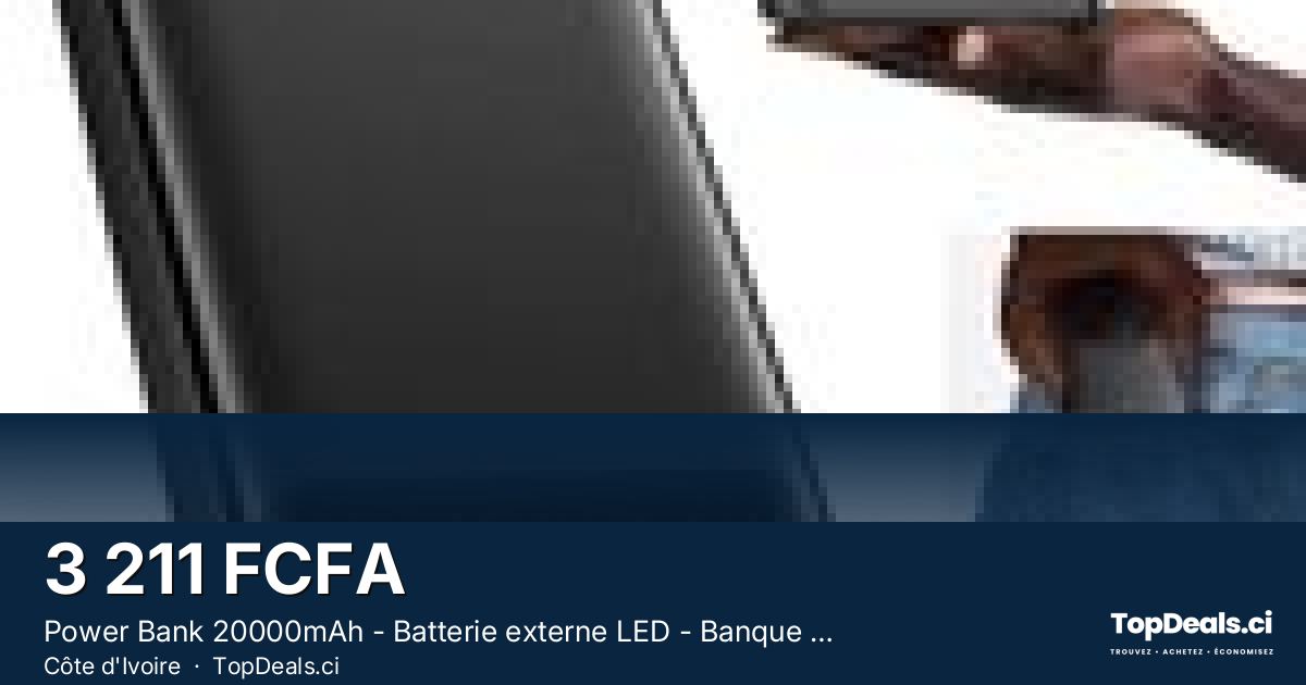 Aperçu du partage – Power Bank 20000mAh - Batterie externe LED - Banque d'énergie