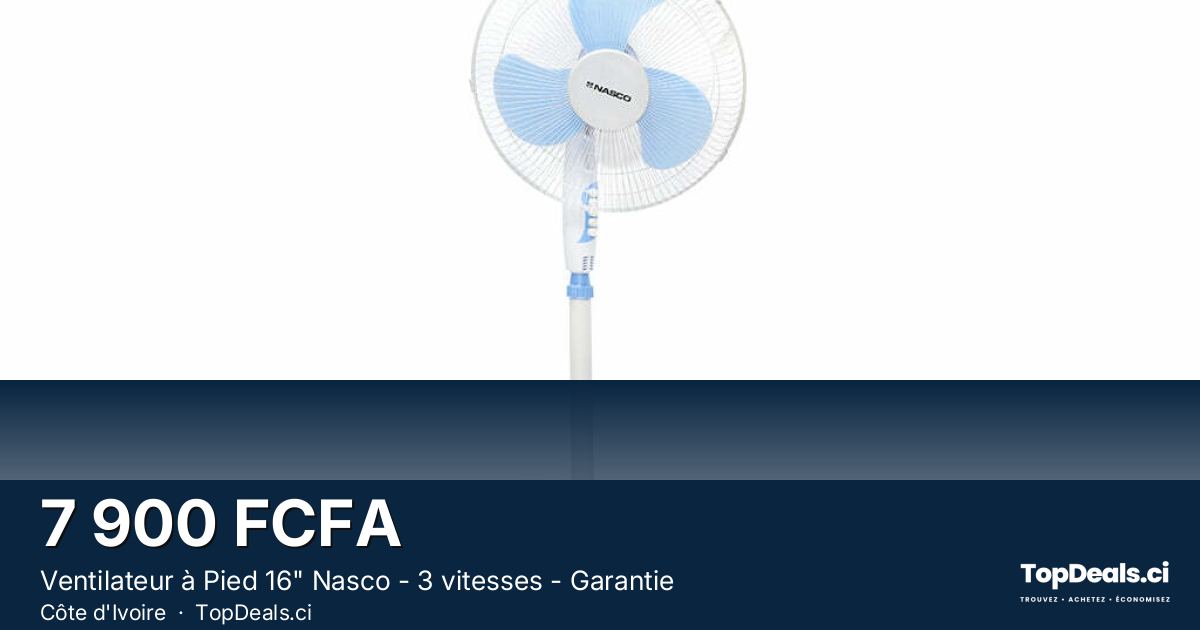 Aperçu du partage – Ventilateur à Pied 16" Nasco - 3 vitesses - Garantie