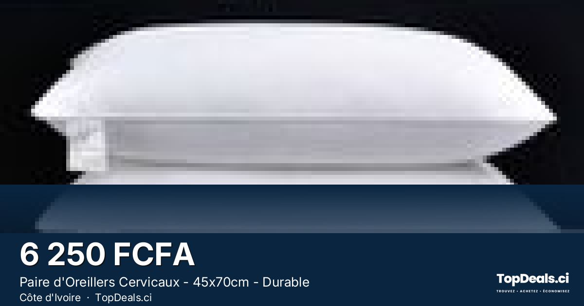 Aperçu du partage – Paire d'Oreillers Cervicaux - 45x70cm - Durable