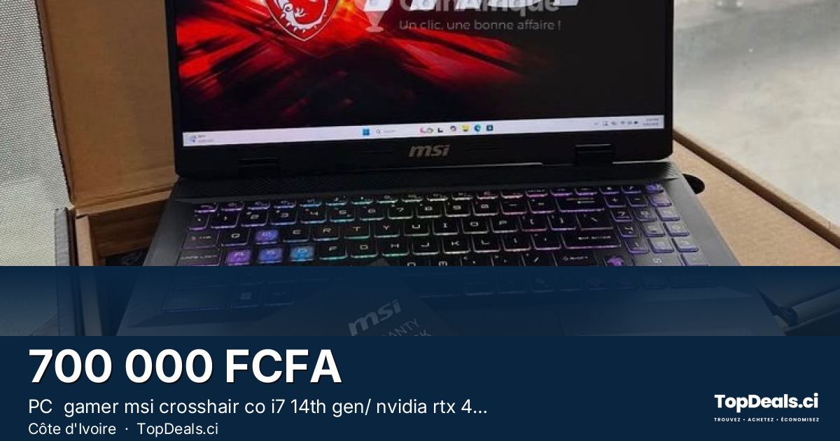 Aperçu du partage – PC  gamer msi crosshair co i7 14th gen/ nvidia rtx 4060/ 8g