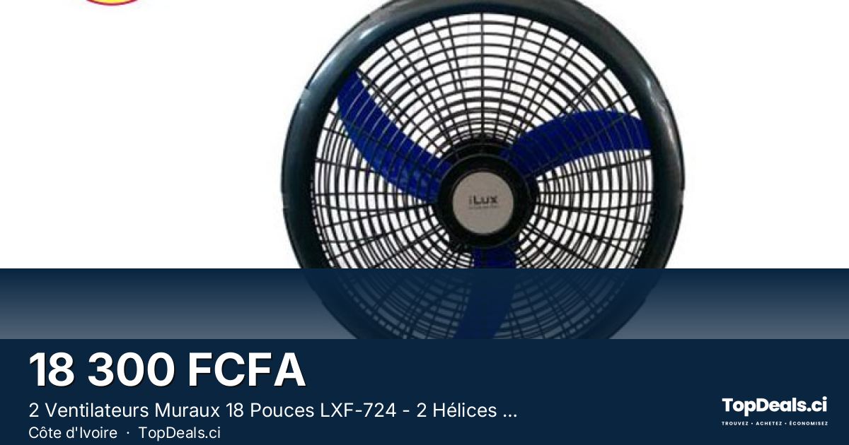 Aperçu du partage – 2 Ventilateurs Muraux 18 Pouces LXF-724 - 2 Hélices - Bleu