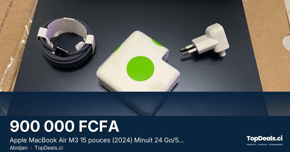 Aperçu du partage – Apple MacBook Air M3 15 pouces (2024) Minuit 24 Go/512 Go 